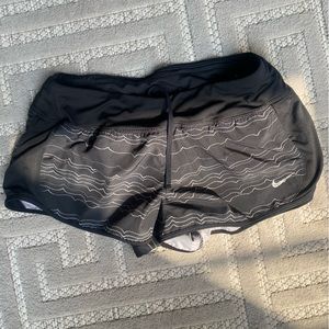 Nike Dri Fit running shorts, Medium, Black w/ stripes